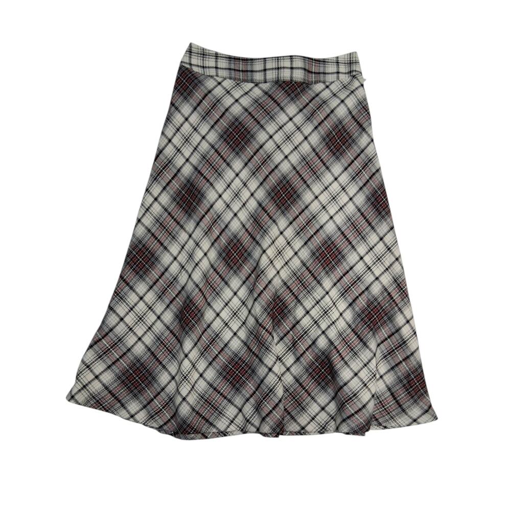 East 5th Plaid Midi Skirt Womens Size 12 Career Casual Classic Side Zip